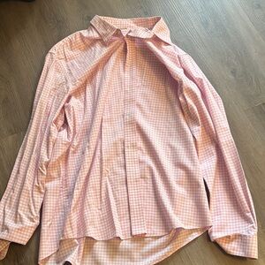 L.L. Bean Men's Casual Pink Plaid Shirt
